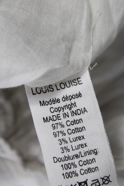 Louis & Louise Girls Ruffled Sleeve Crew Neck Floral Paisley Dress White Gray 3T