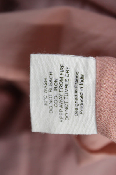 Louise Misha Girls Long Sleeve Keyhole Cross Stitched Dress Pink Cotton Size 3