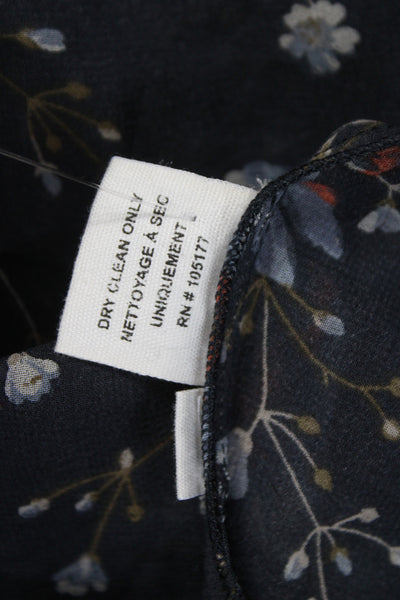 Ulla Johnson Women Silk Floral Blouse Long Sleeve Round Neck Multicolor Size 4