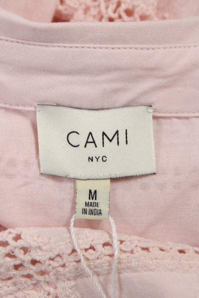 Cami NYC Womens Collared Check Button-Up Long Sleeve Cotton Top Size M