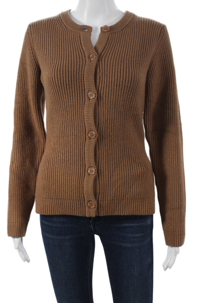 Stitches + Stripes Women Brown V-Neck Cardigan Long Sleeve Size XS