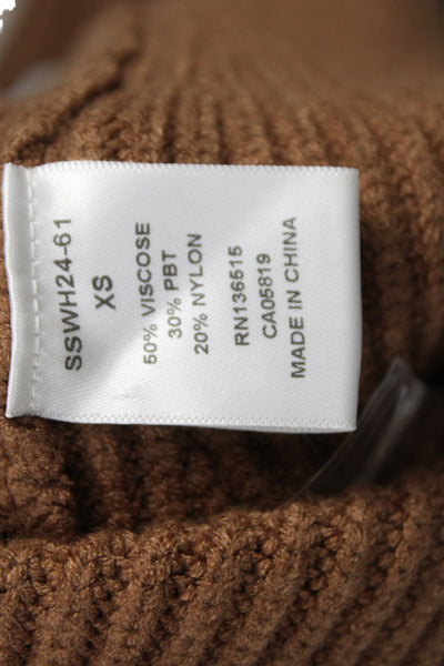 Stitches + Stripes Women Brown V-Neck Cardigan Long Sleeve Size XS