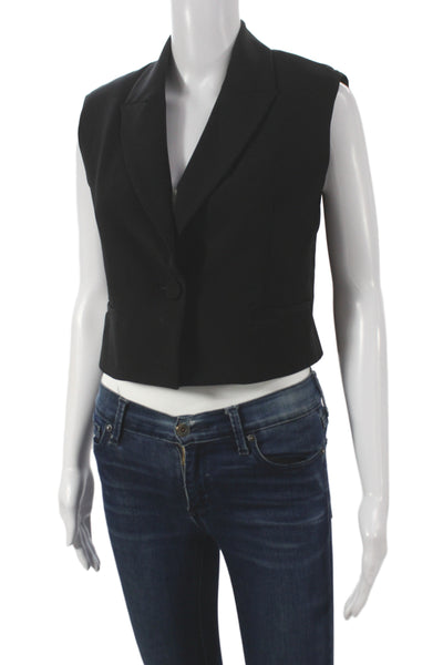 Drew Womens Classic Black Sleeveless Vest Button Size XS