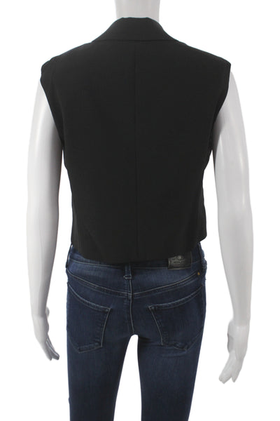Drew Womens Classic Black Sleeveless Vest Button Size XS