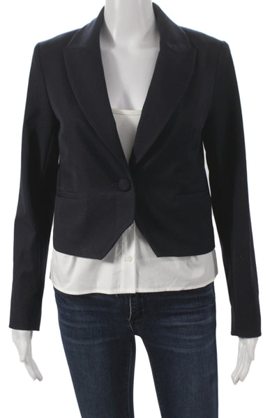 Drew Women Basic Jacket Black Button Polyester Long Sleeve Size XS