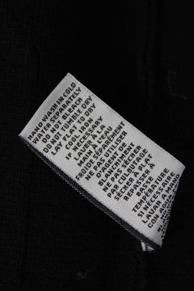 Metric Knits Unisex Cardigan Black Collared Button Long Sleeve Size S