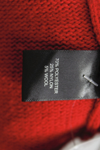 Tahari Womens Red High Neck Long Sleeve Pullover Holiday Size M