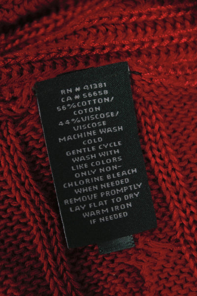 Lauren Ralph Lauren Women Red Boatneck Long Sleeve Sweater Size L