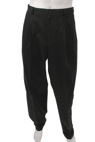 Brooks Brothers Mens Chino Pants Black Button 100% Cotton Size 36