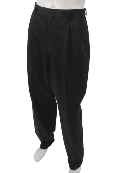 Brooks Brothers Mens Chino Pants Black Button 100% Cotton Size 36