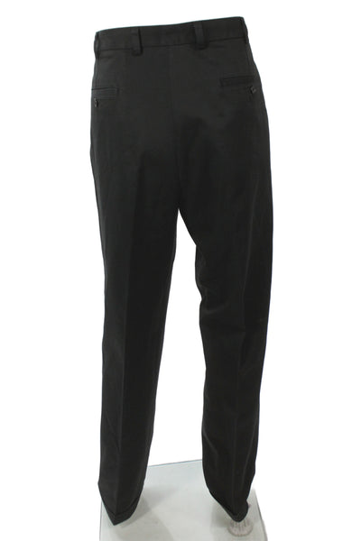 Brooks Brothers Mens Chino Pants Black Button 100% Cotton Size 36