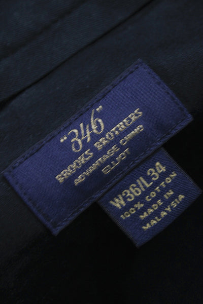 Brooks Brothers Mens Chino Pants Black Button 100% Cotton Size 36
