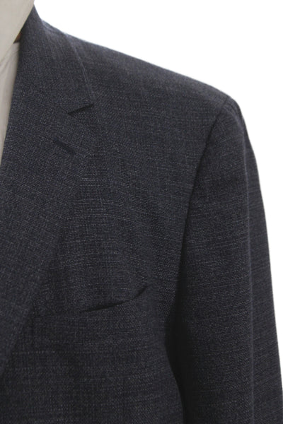 Theory Mens Blue Virgin Wool Blazer Button Business Size 44