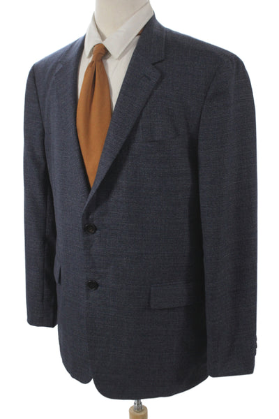 Theory Mens Blue Virgin Wool Blazer Button Business Size 44