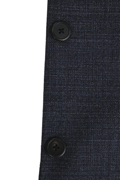Theory Mens Blue Virgin Wool Blazer Button Business Size 44