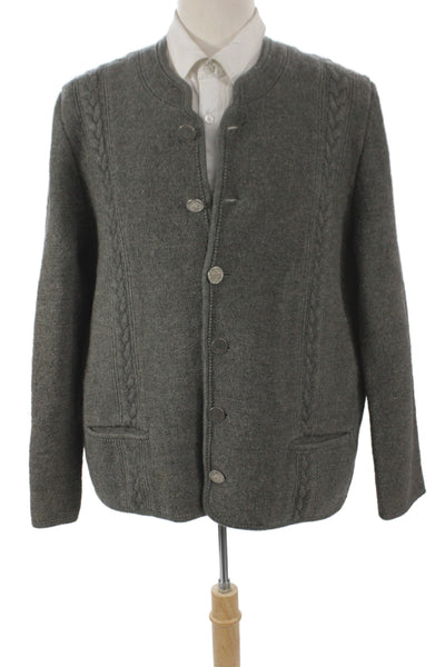 Giesswein Mens Dark Gray Pure New Wool Classic Button Jacket Size 32