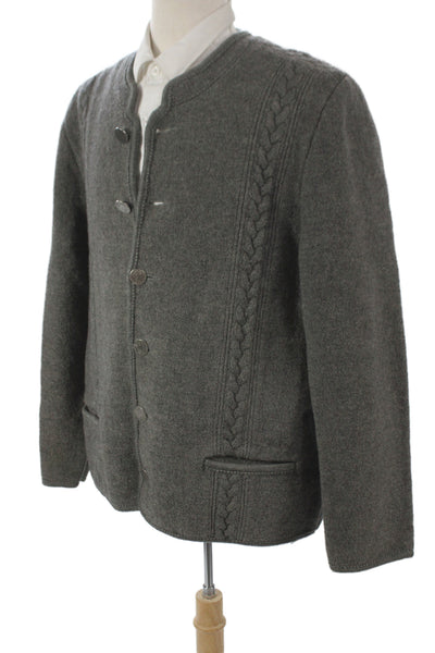 Giesswein Mens Dark Gray Pure New Wool Classic Button Jacket Size 32