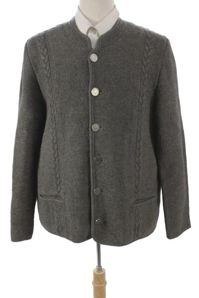 Giesswein Mens Dark Gray Pure New Wool Classic Button Jacket Size 32
