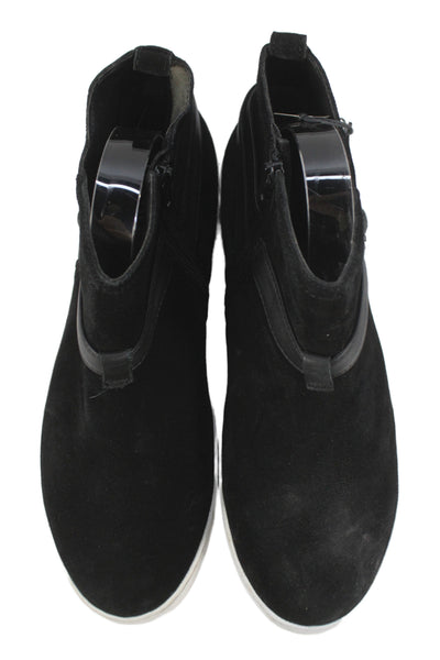 Vionic Women's Suede Zip Closure Rubber Sole High Top Sneskers Black Size 10