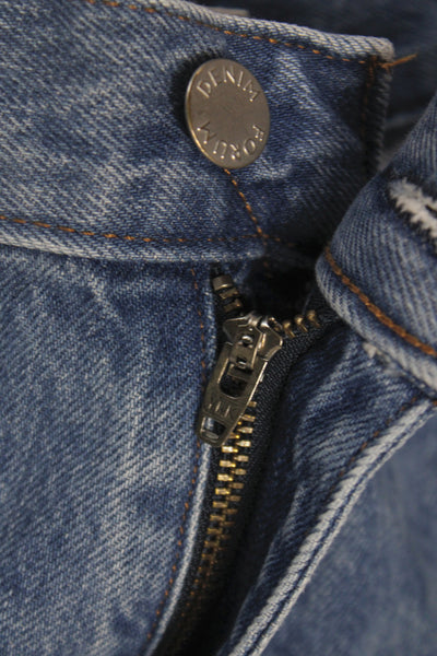 Denim Forum Teens Straight High Rise Blue Cotton Jeans Size 27