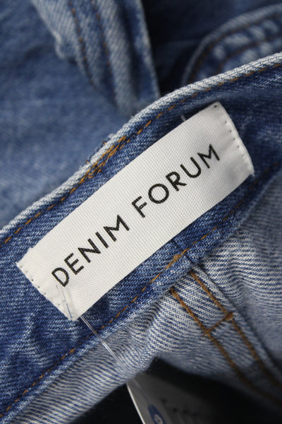 Denim Forum Teens Straight High Rise Blue Cotton Jeans Size 27
