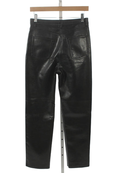 Wilfred Womens Dress Pants Black Polyurethane Button Size 6