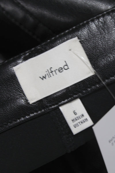 Wilfred Womens Dress Pants Black Polyurethane Button Size 6