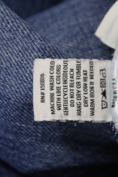 Trave Womens Straight Jeans Blue High Rise 100% Cotton Button Size 26