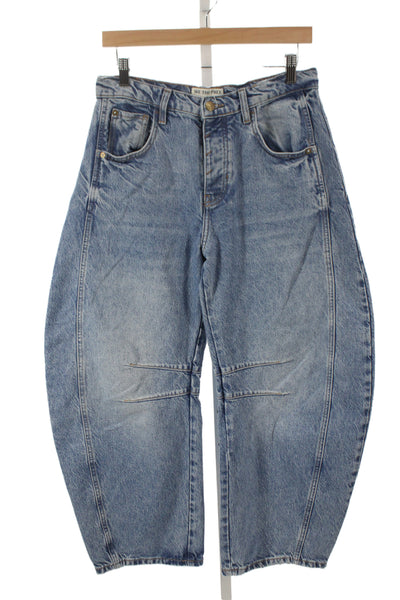 We The Free Womens Wide-Leg Jeans High Rise Blue Cotton Blend Size 26