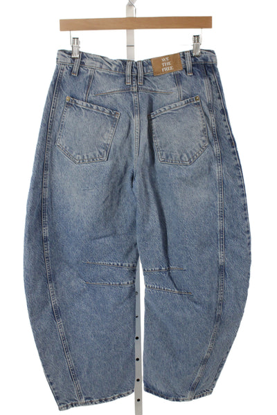 We The Free Womens Wide-Leg Jeans High Rise Blue Cotton Blend Size 26