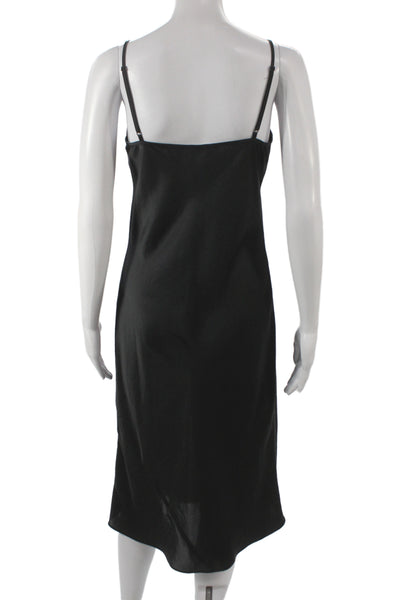 Wilfred Womens Black V-Neck Slip Dress Knee Length 100% Polyester Size S