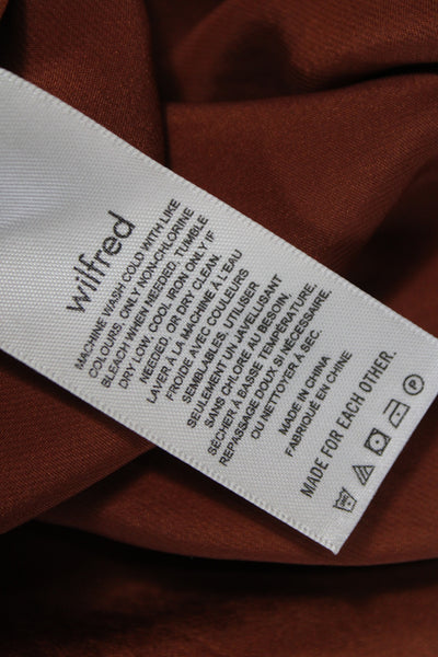 Wilfred Women Slip Dress Orange V-Neck Sleeveless Polyester Size S