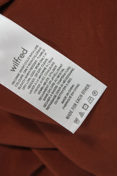 Wilfred Women Slip Dress Orange V-Neck Knee Length Sleeveless Size M