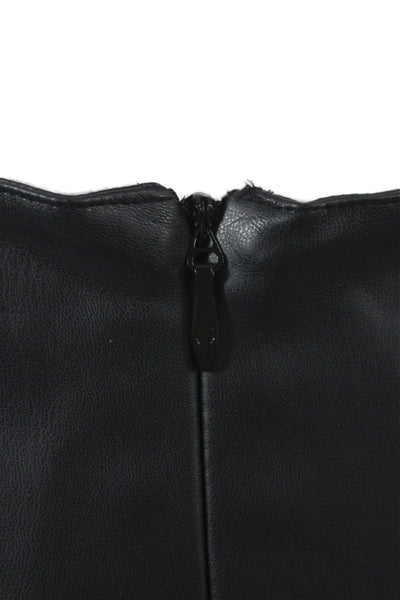 We Wore What Womens Pleated Black Skirt Buckle Knee Length Size S