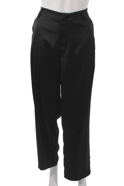 Good American Womens Dress Pants Black Zip Business Size 27