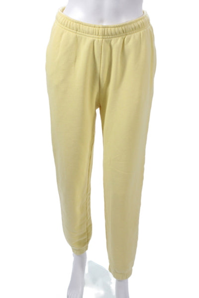 Wesley Women Petite Yellow Jogger Pants Pull On 28 Inseam Size S