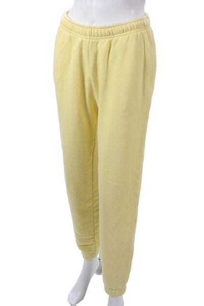 Wesley Women Petite Yellow Jogger Pants Pull On 28 Inseam Size S