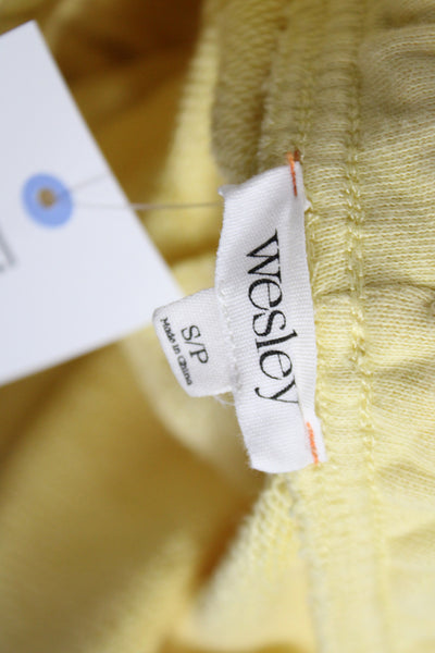 Wesley Women Petite Yellow Jogger Pants Pull On 28 Inseam Size S