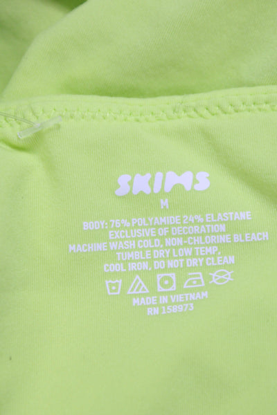 Skims Womens One Piece Sleeveless Neon Yellow Polyamide Size M