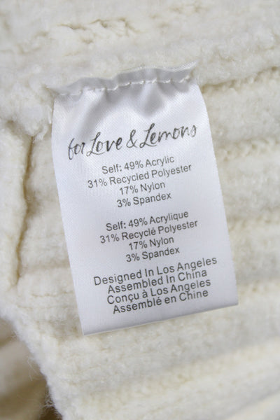 For Love And Lemons Womens Ivory High Neck Sleeveless Vest Sweater Size S