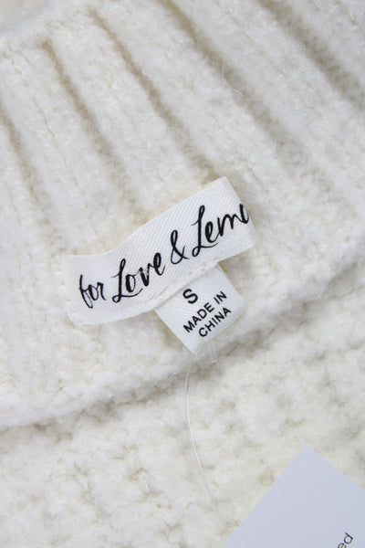 For Love And Lemons Womens Ivory High Neck Sleeveless Vest Sweater Size S