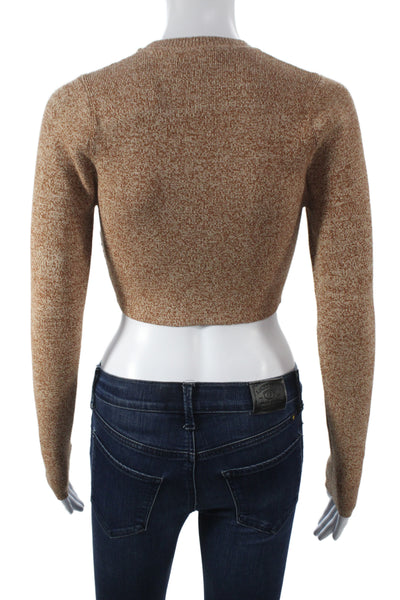 Ronny Kobo Women Pullover Sweater Brown Crew Neck Long Sleeve Size XS