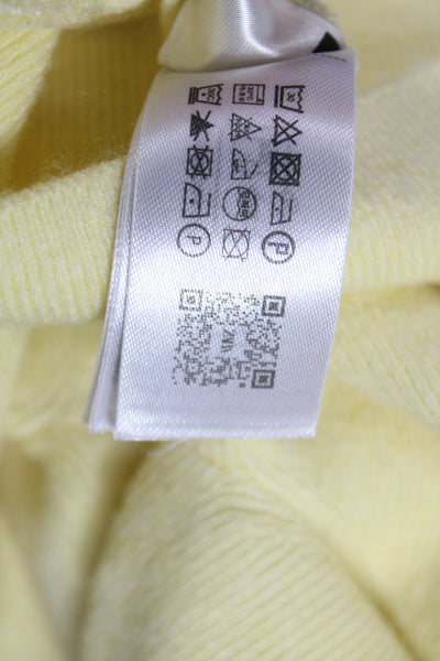 Zara Women Yellow Viscose Cardigan Long Sleeve Round Neck Size S