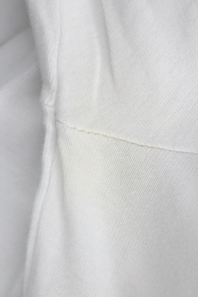 Chaser Women Cropped White Cotton Long Sleeve T-Shirt Size S