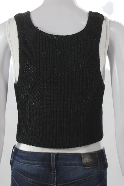 Isalis Womens Black Nylon Sleeveless Solid Vest Size XS
