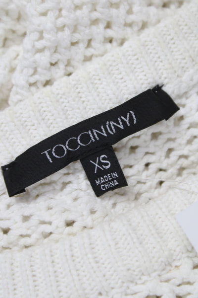 Toccin Women Basic White 100% Cotton Round Neck Tank Size XS