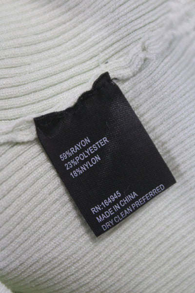 Toccin Womens Cardigan Green Long Sleeve Round Neck Rayon Size XS