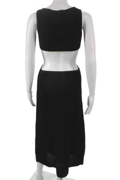 Devon Windsor Women Bodycon Black Sleeveless V-Neck Long Dress Size S