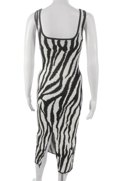 Toccin Womens Bodycon Knit Animal Print Mid Calf Square Neck Dress Size XS