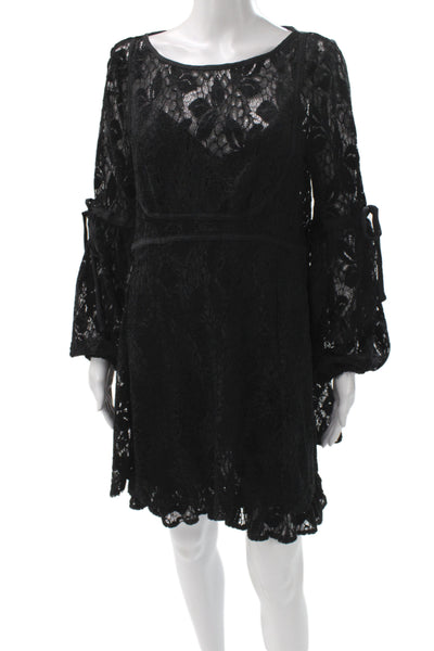 Free People Womens Shift Dress Black Lace Long Sleeve Maternity Size S
